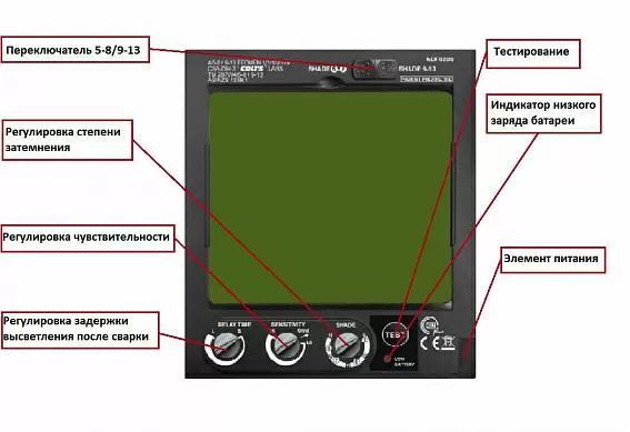 Сварочная маска с автоматическим светофильтром Tecmen ADF - 820S TM16 черная